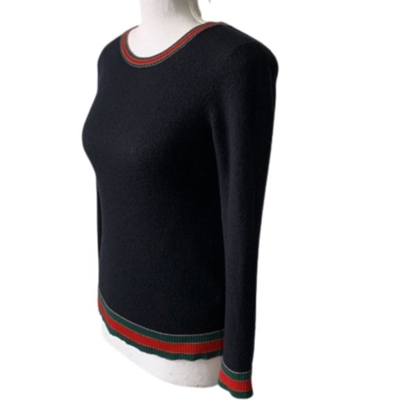 Gucci Web-Trimmed Crew Neck Pullover - Picture 1 of 6